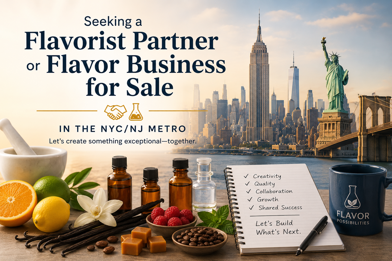Are You a Flavorist Looking for a Business Partner? Or a Small Flavor House Owner Ready to Sell?