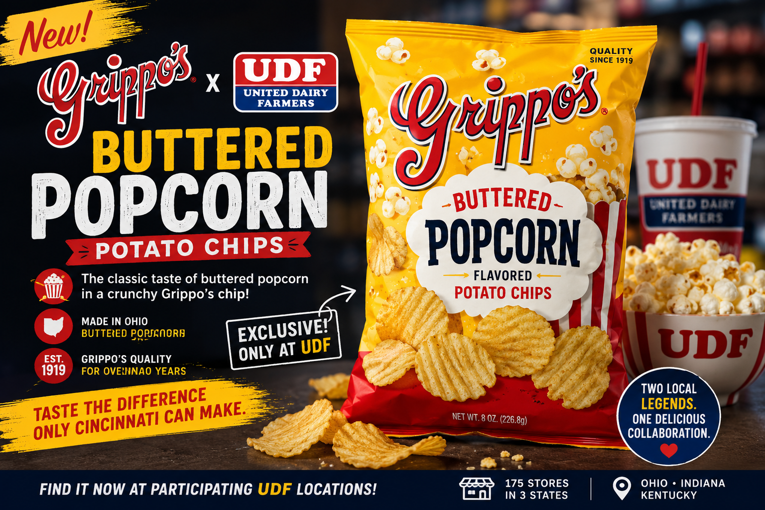 Grippo’s Buttered Popcorn Potato Chips Are Here—and They’re a UDF Exclusive
