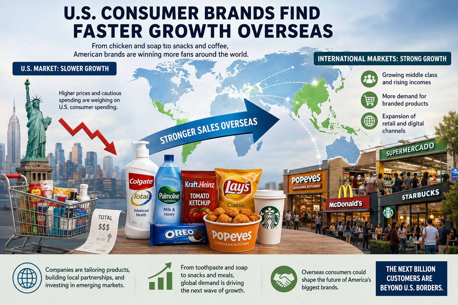 Market Watch:  U.S. Consumer Brands Find Faster Growth Overseas as Americans Pull Back on Spending