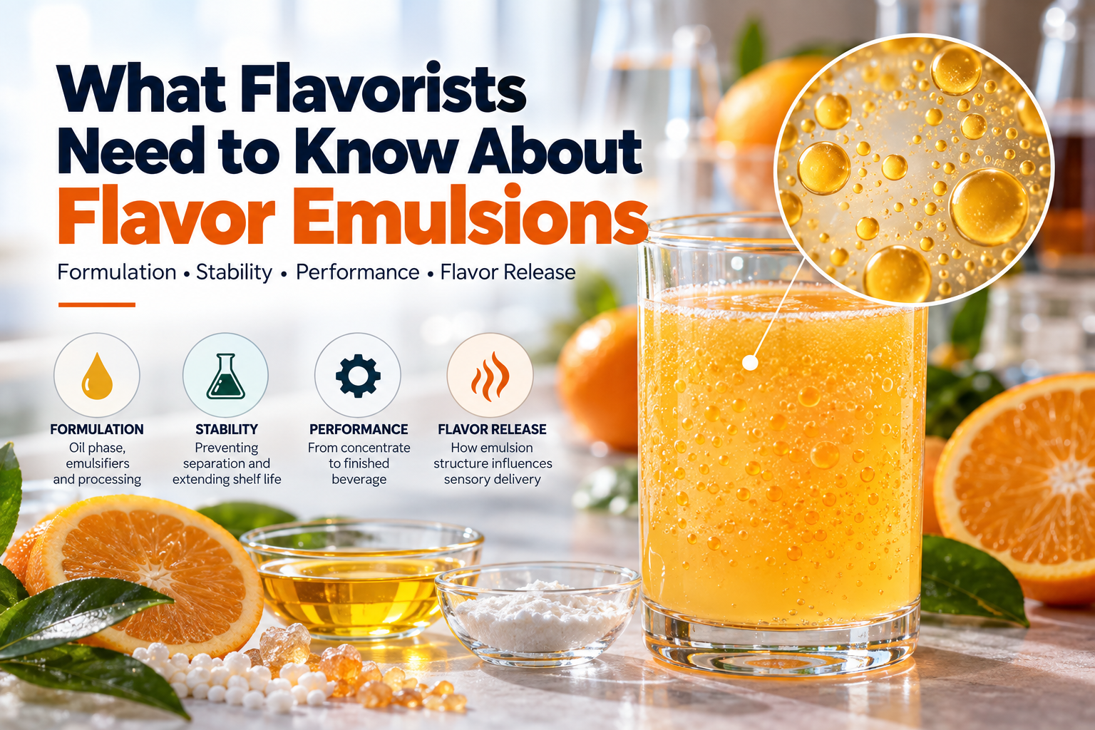 Flavor Emulsions: What Flavorists Need to Know About Formulation, Stability and Performance