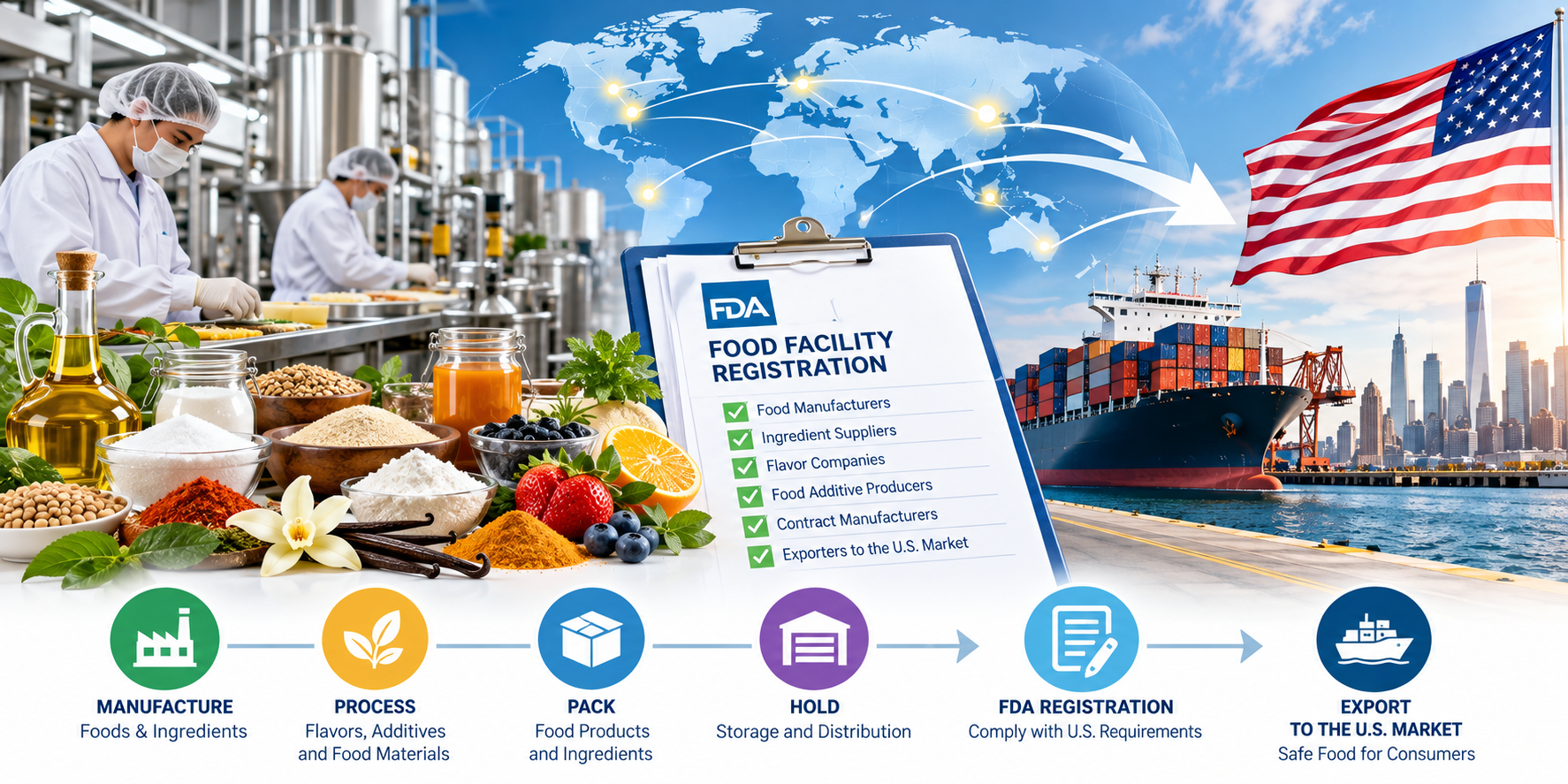FDA Food Facility Registration: A Complete Guide for Global Food, Ingredient, and Flavor Manufacturers Supplying the U.S. Market