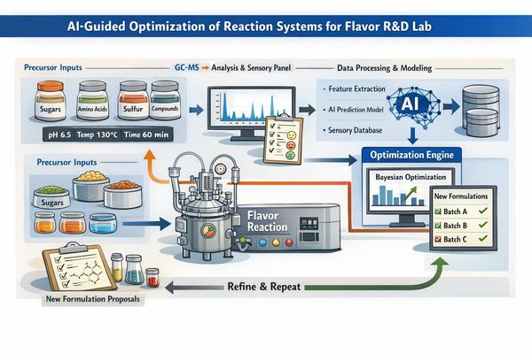 A Complete AI-Guided Precursor Optimization Architecture for a Reaction-Flavor R&D Platform