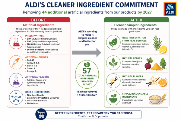 ALDI to Remove 44 More Artificial Ingredients from Its Products by 2027