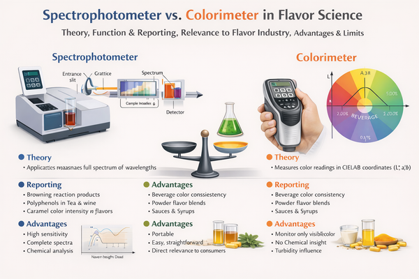 Spectrophotometer vs. Colorimeter in Flavor Science: Theory, Function, Reporting, and Practical Applications