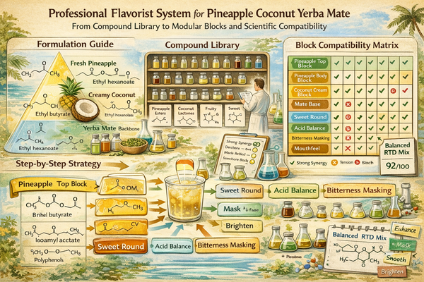 Professional Flavorist System for Pineapple Coconut Yerba Mate: From Formulation Guide to Compound Library to Modular Blocks and Scientific Compatibility Engineering
