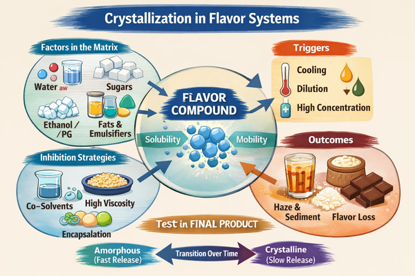 Crystallization in Flavor Systems: Mechanisms, Matrix Interactions, Risk Control, and Shelf-Life Management