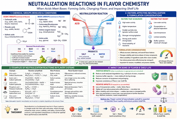 Neutralization Reactions in Flavor Chemistry Chemical basis, formulation factors, practical examples, and shelf-life impact for flavorists and flavor trainees