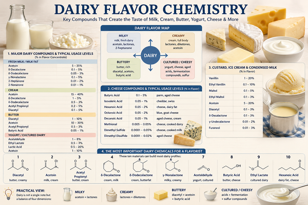 Noteworthy: What flavor compounds fall into the descriptive category of DAIRY?