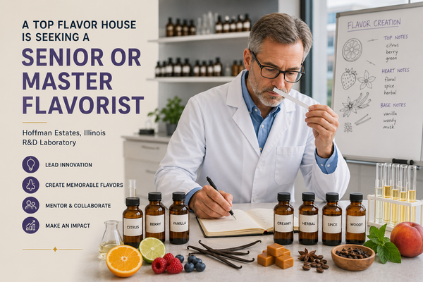 Job Opening: Sensient seeks to hire a senior/master flavorist for its Hoffman Estates, Illinois R&D laboratory
