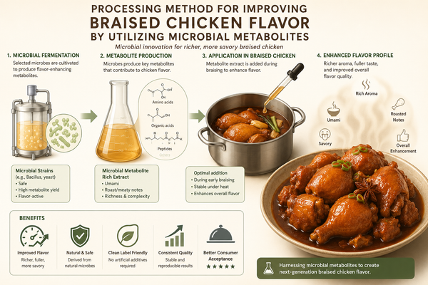 Patent Alert: Processing Method for Improving Braised Chicken Flavor by Utilizing Microbial Metabolites