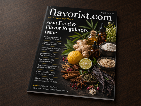 Regulatory News Digest for the Asian Food and Flavor Industry: August 15-30, 2026.