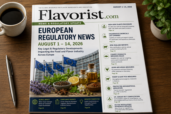 Europe Food & Flavor Regulatory Update: Key legal and regulatory developments released August 1–14, 2026
