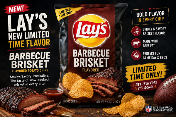 Lay’s New Limited Time Flavor: Barbecue Brisket Chips Bring Smokehouse Flavor to the Snack Aisle