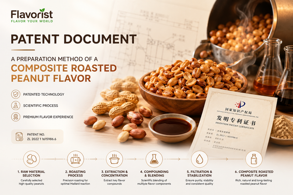 Patent Document: A preparation method of a composite roasted peanut flavor
