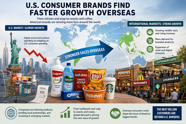Market Watch:  U.S. Consumer Brands Find Faster Growth Overseas as Americans Pull Back on Spending
