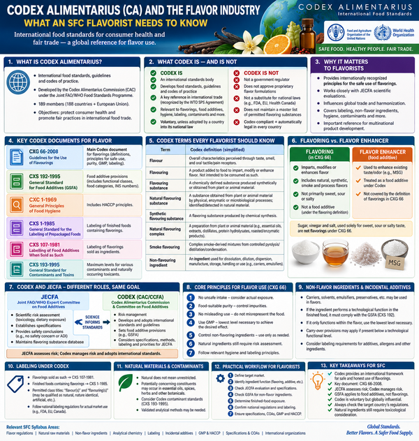 Codex Alimentarius (CA) and the Flavor Industry, What Flavorists Need to Know, according to the Society of Flavor Chemists