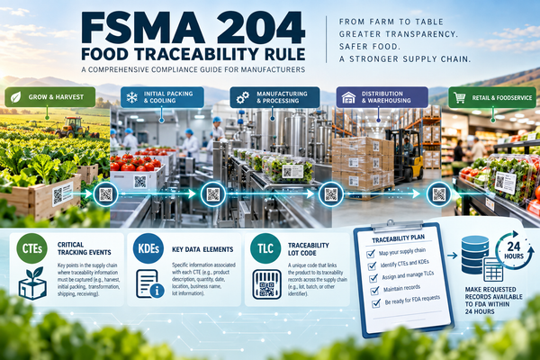 FSMA 204 Food Traceability Rule: A Comprehensive Compliance Guide for Manufacturers