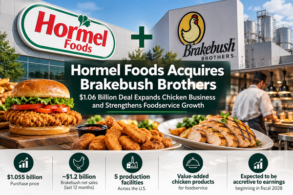Hormel Foods Expands Protein Portfolio With $1.06 Billion Brakebush Chicken Acquisition