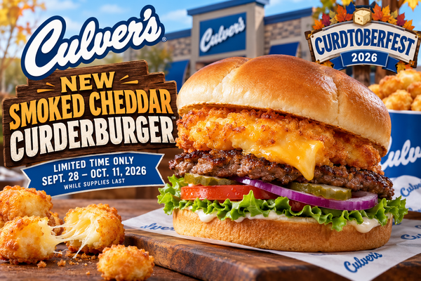 Culver’s New Smoked Cheddar CurderBurger Is Coming: Release Date, Ingredients and Curdtoberfest Details