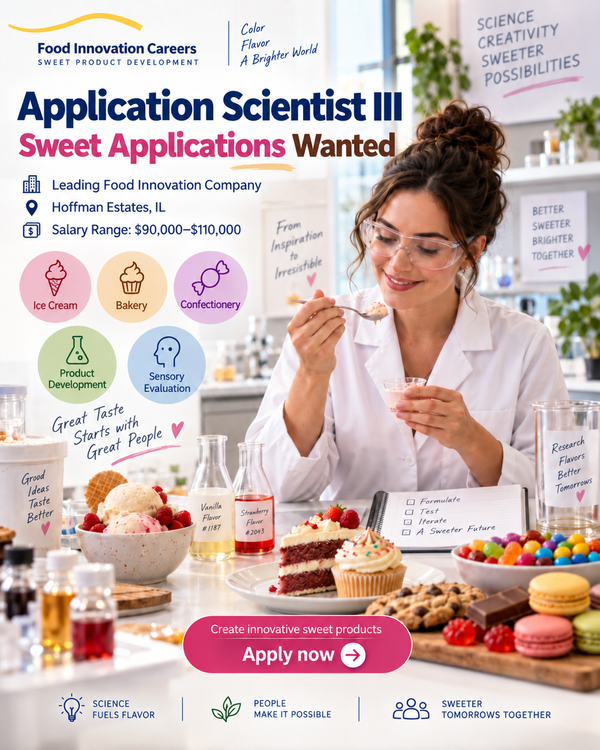 Application Scientist III – Sweet Applications Wanted