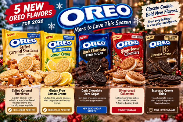 New Oreo Flavor 2026: Five New Cookies Include Salted Caramel Shortbread, Lemon, Espresso and Gingerbread