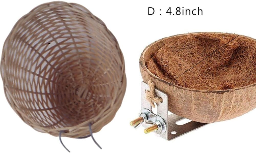 Canary nest can be made from bamboo, wood or even plastic walls