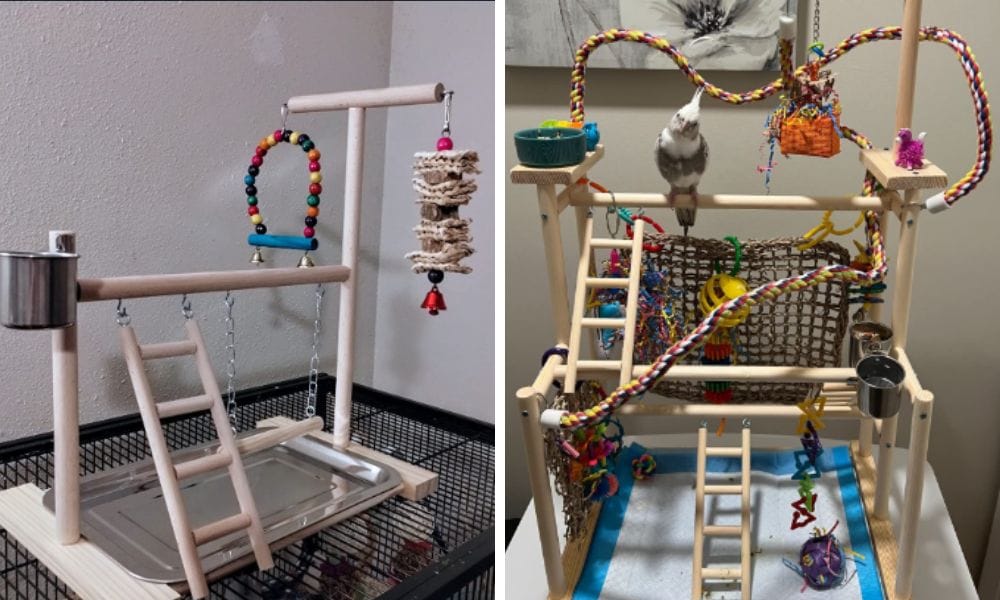 Playpen Ladder with Feeder Cups Bells