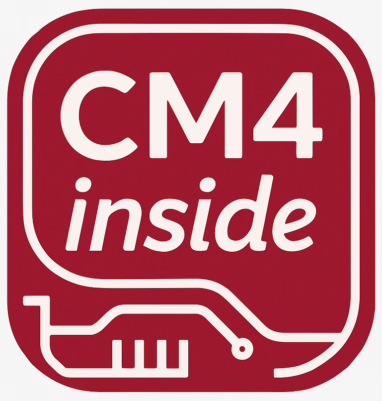 Raspberry Pi Compute Module 4 (CMR) Inside logo / badge.