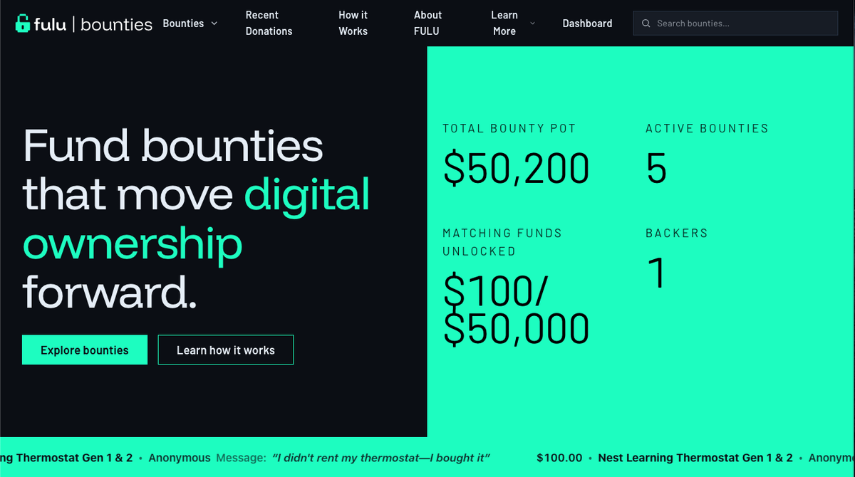 RELEASE: First-of-its-kind repair bounty program targets Google Nest, Xbox, more to restore ownership rights