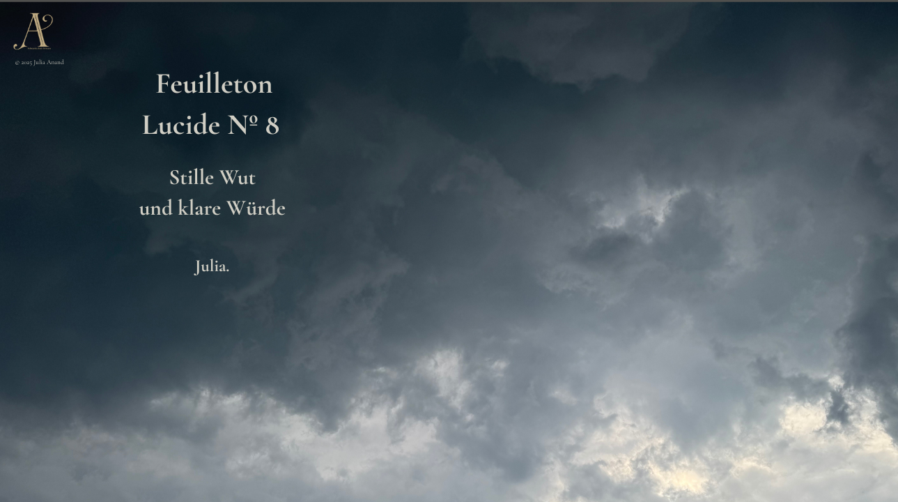 Feuilleton Lucide N° 8 - Stille Wut und klare Würde