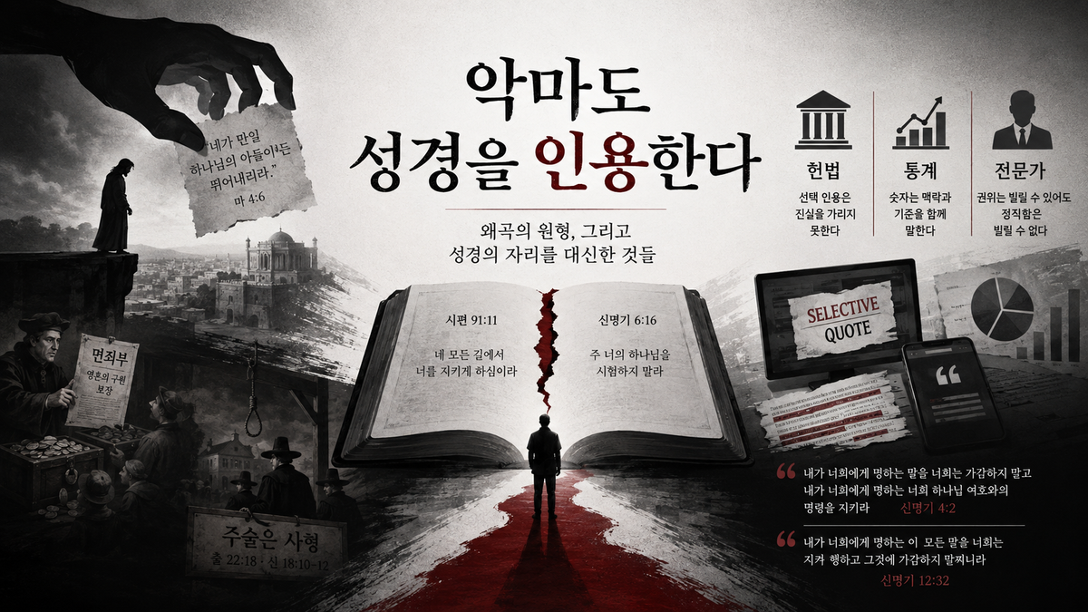 악마도 성경을 인용한다 : 왜곡의 원형, 그리고 성경의 자리를 대신한 것들