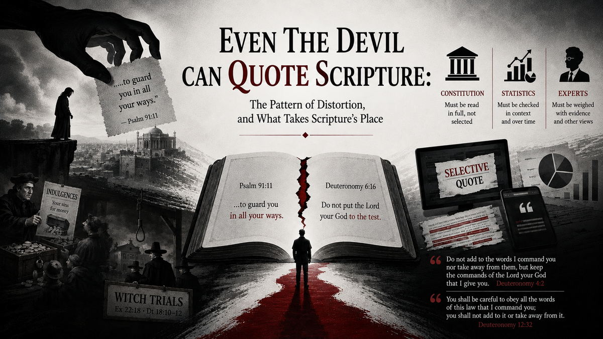 Even the Devil Quotes Scripture — The Original Distortion, and What Took Scripture's Place