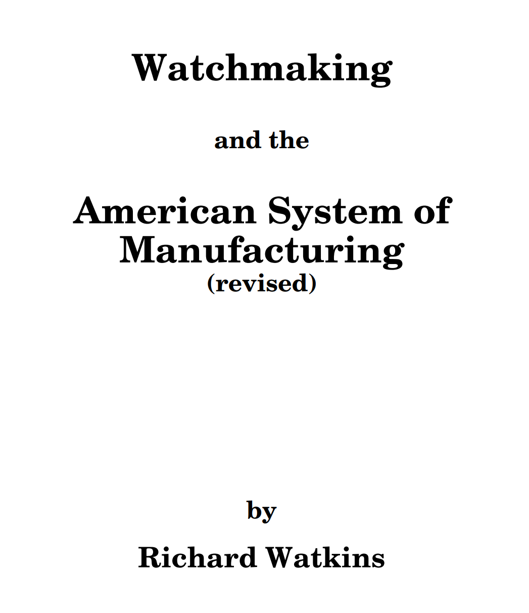 《American System of Watchmaking》