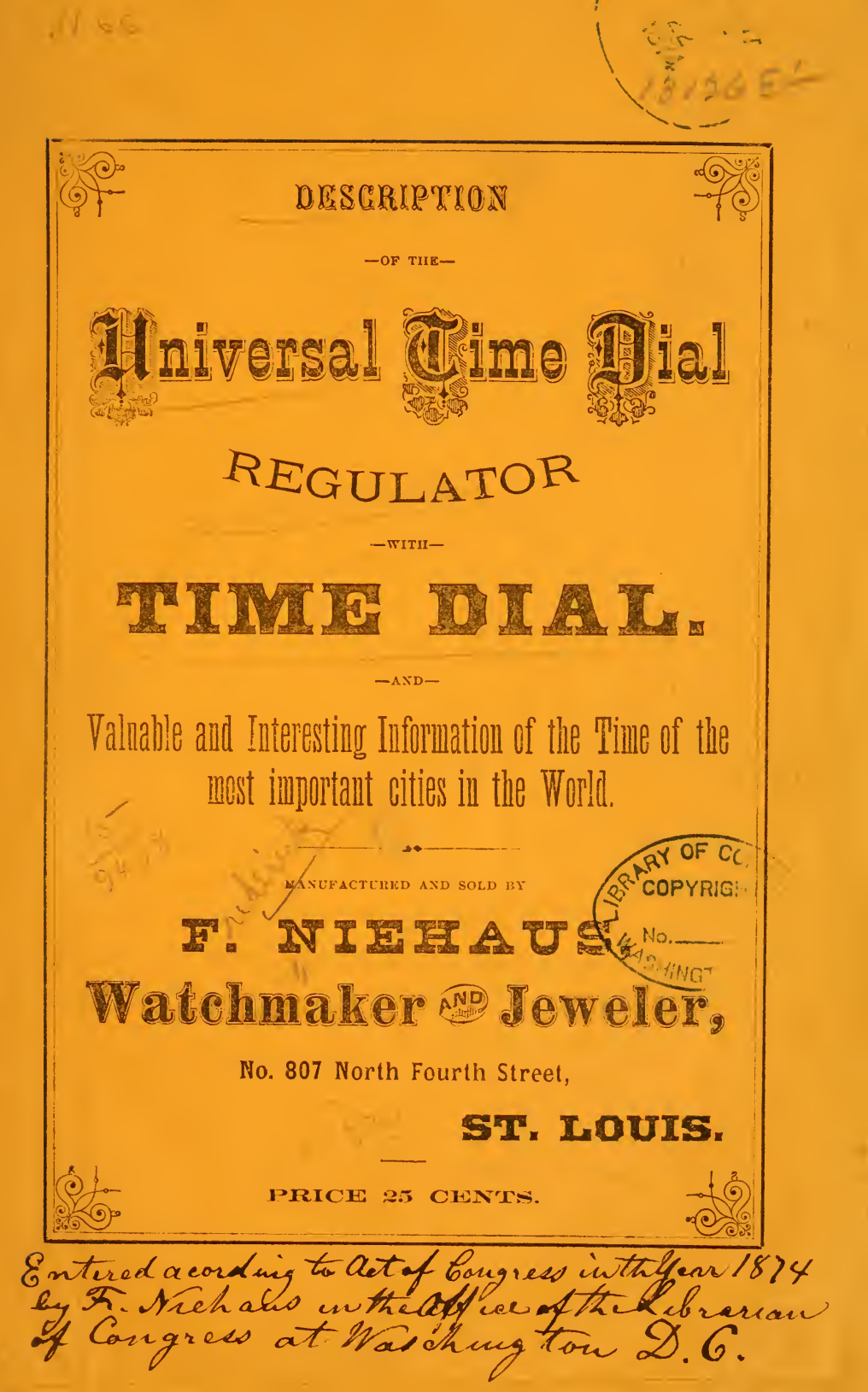 《Description of the Universal Time Dial Regulator》(1874)