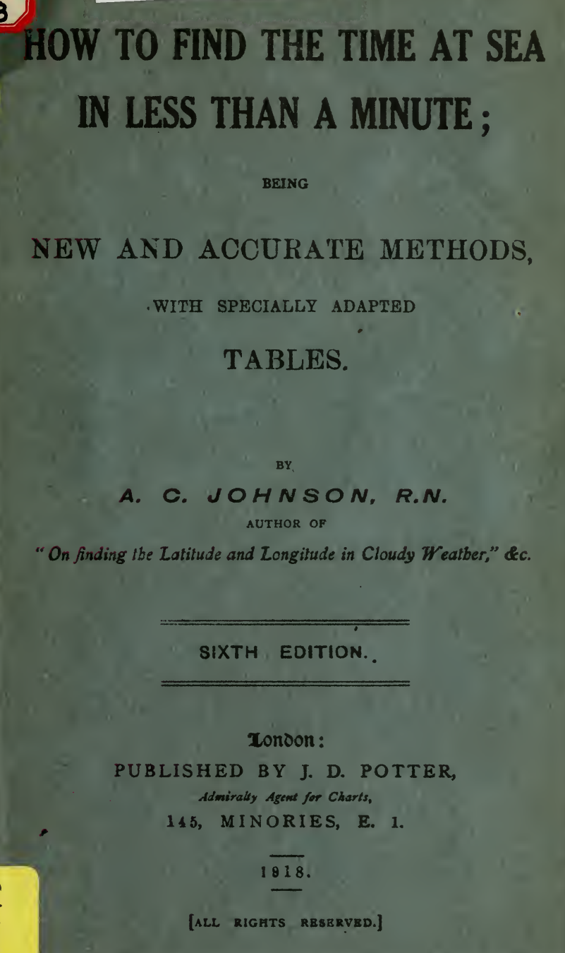 《How to Find the Time at Sea in Less than A Minute》(1918)