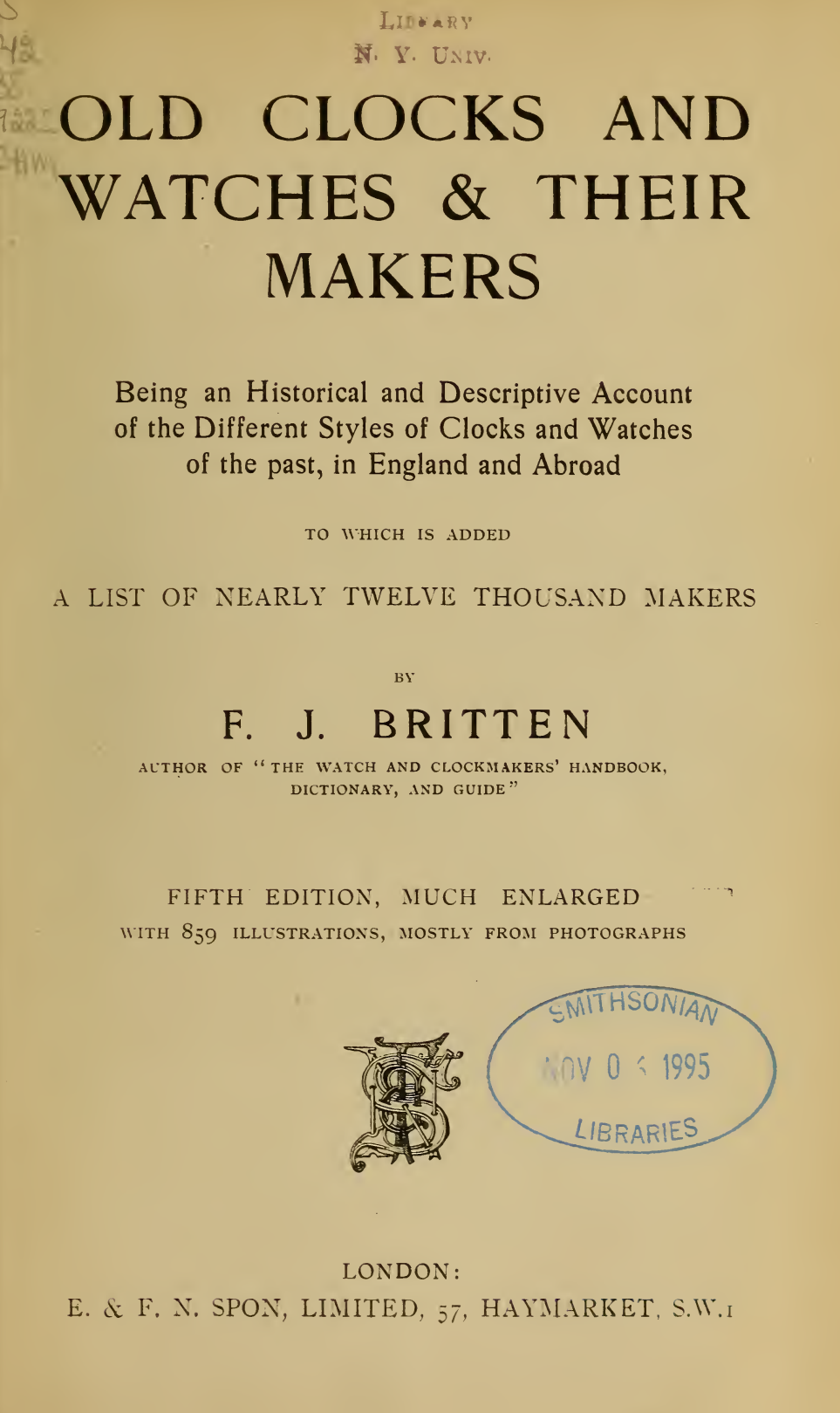 《Old Clocks and Watches & Their Makers》(1922)