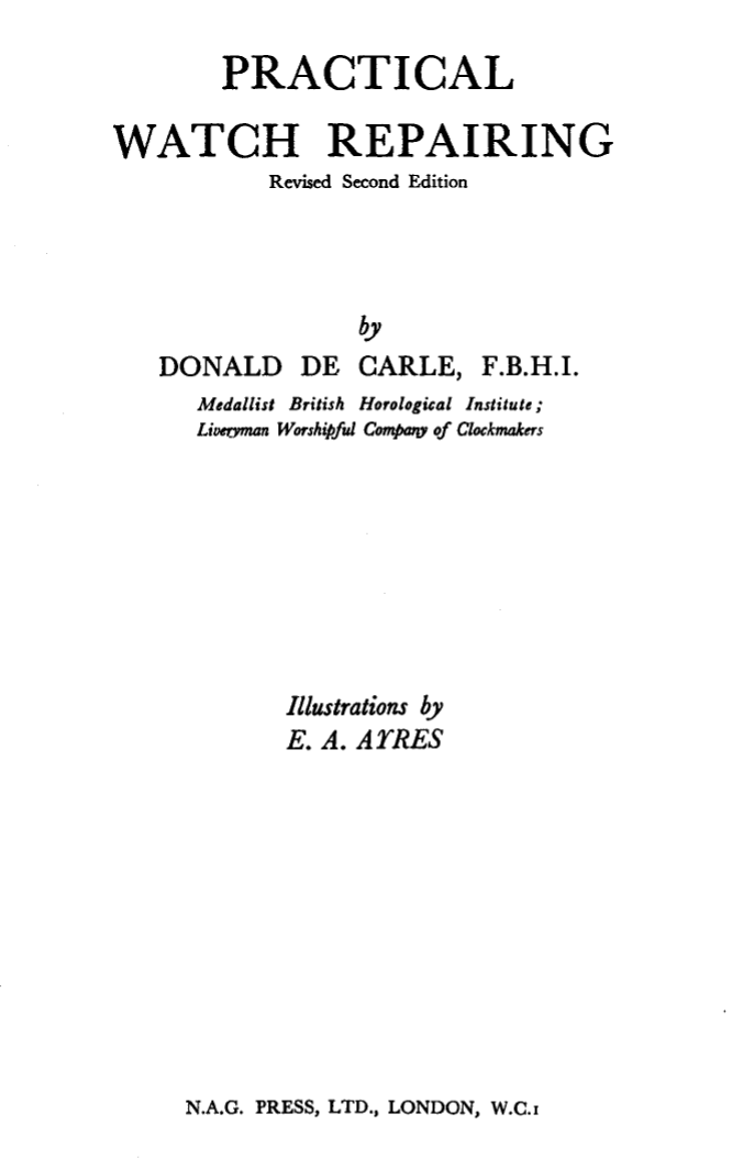 《Practical Watch Repairing》