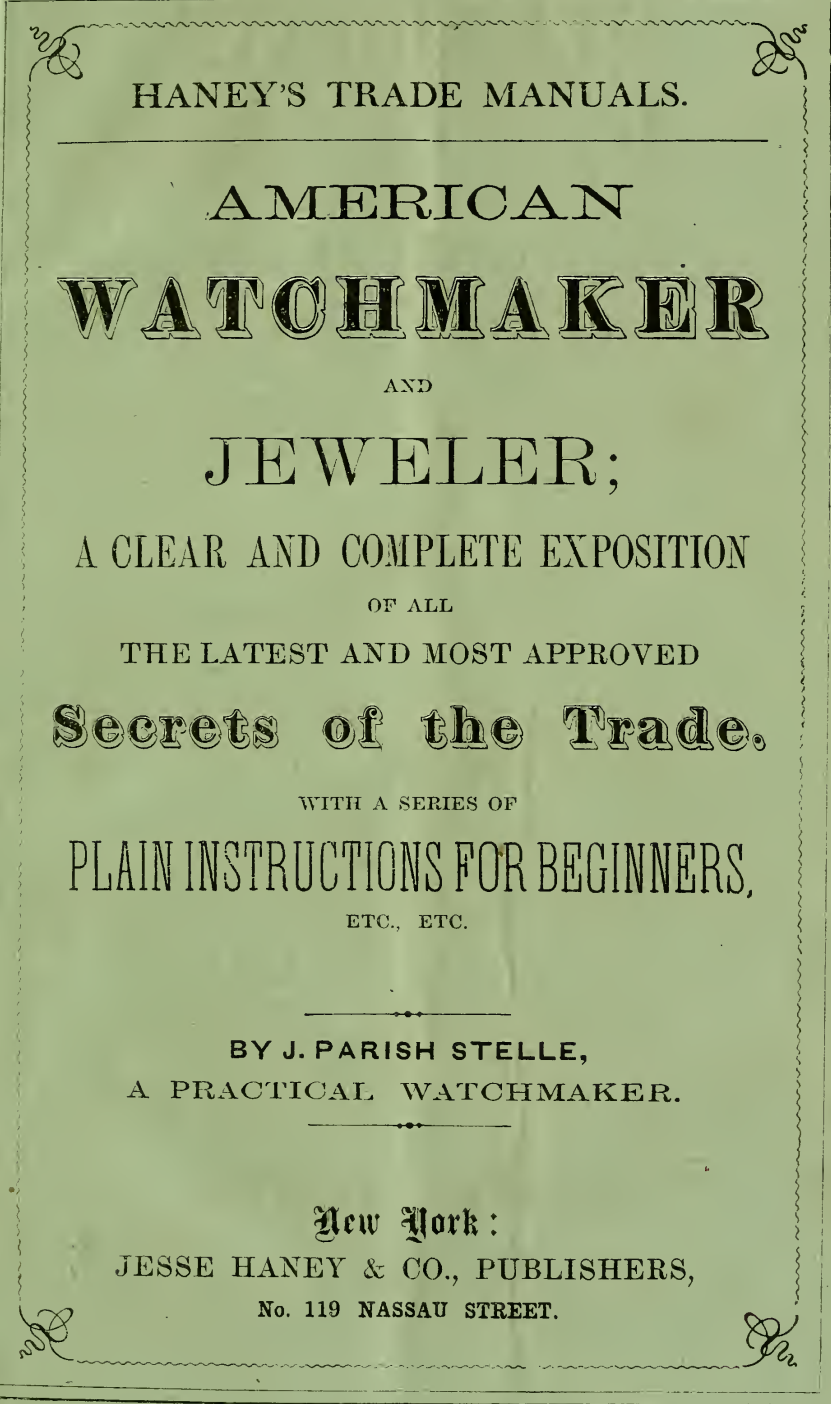 《The American Watchmaker and Jeweler》(1868/1873/1892)