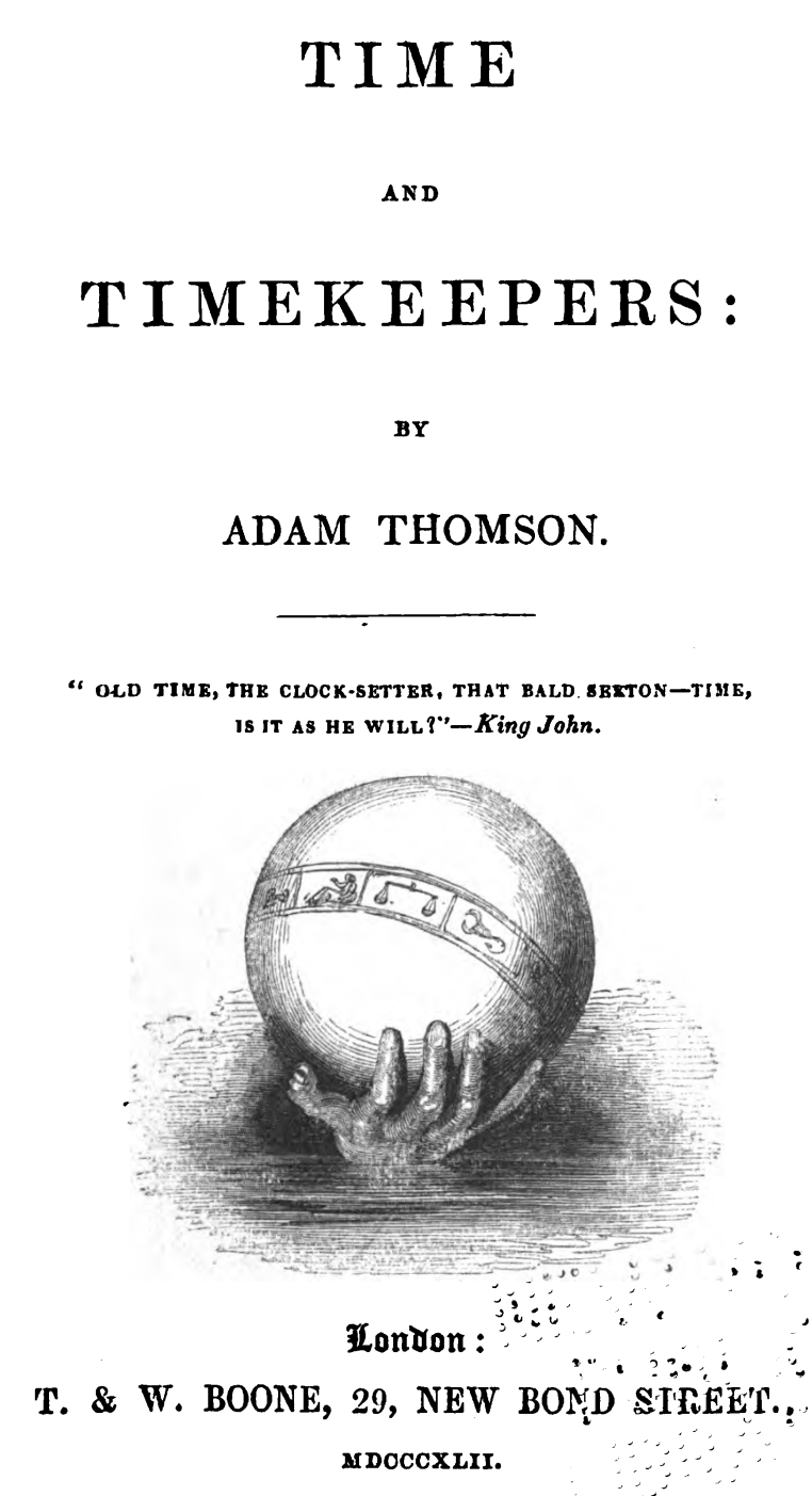 《Time and Timekeepers》（1842）