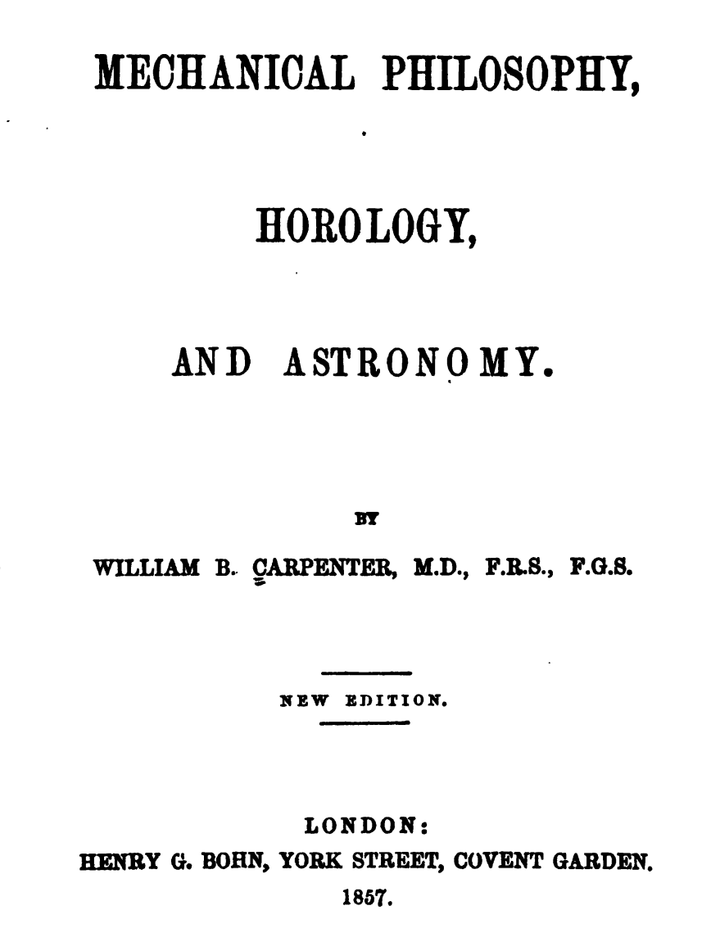 《Mechanical Philosophy, Horology, and Astronomy》(1857)