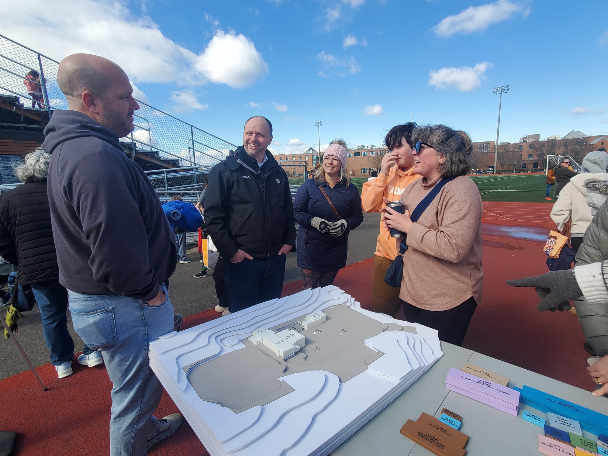 Building committee chair Jenny Graham answers questions, concerns about Medford High School project