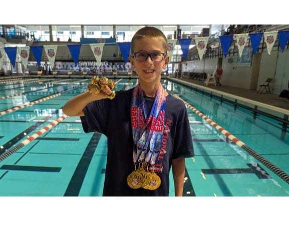 Mystic Valley swimmer Liam Murphy wins six gold medals at Junior Olympics