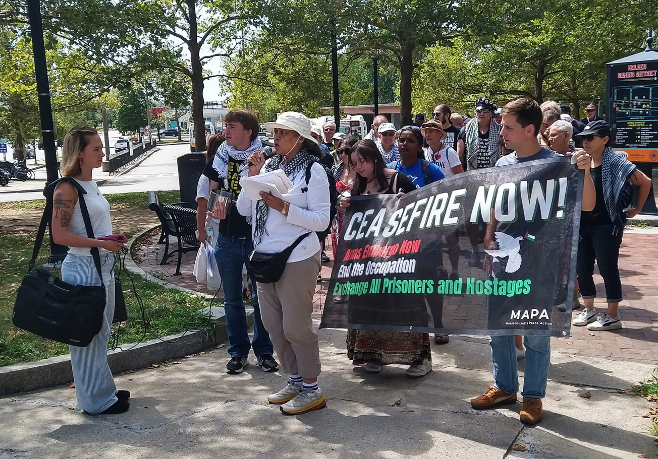 Marchers call on Rep. Clark to end 'genocide' in Gaza