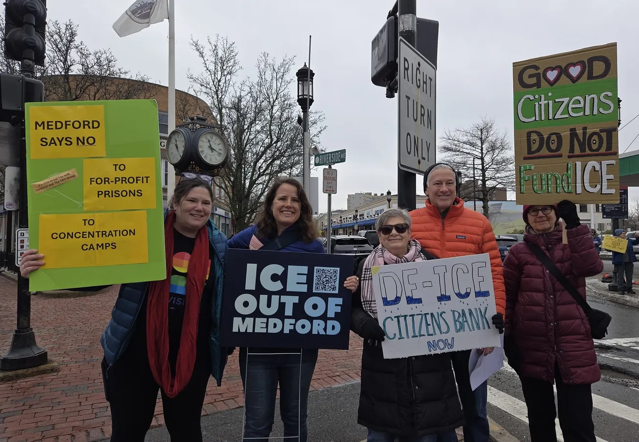 Protesters seek to bring attention to how immigration detention is financed