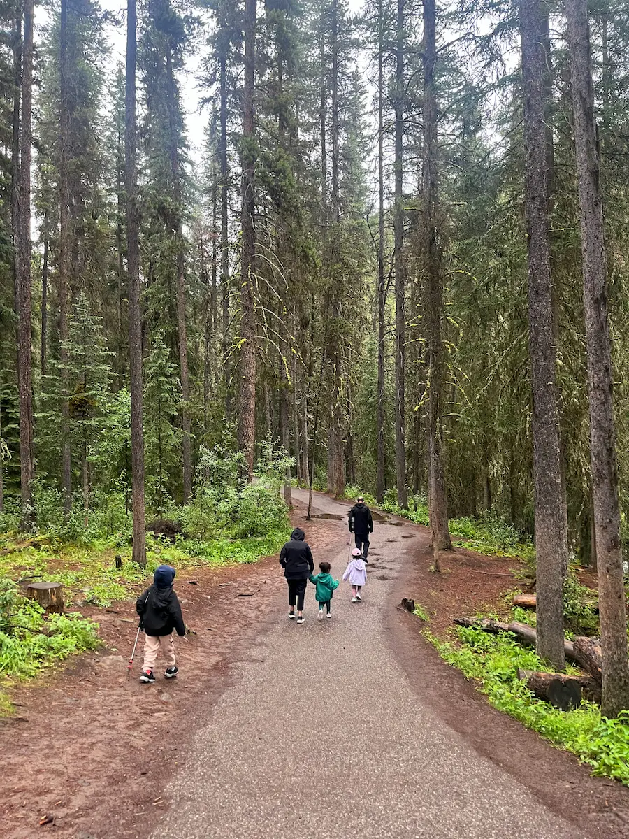 Johnston Canyon catwalk trail Banff National Park family hiking with toddlers