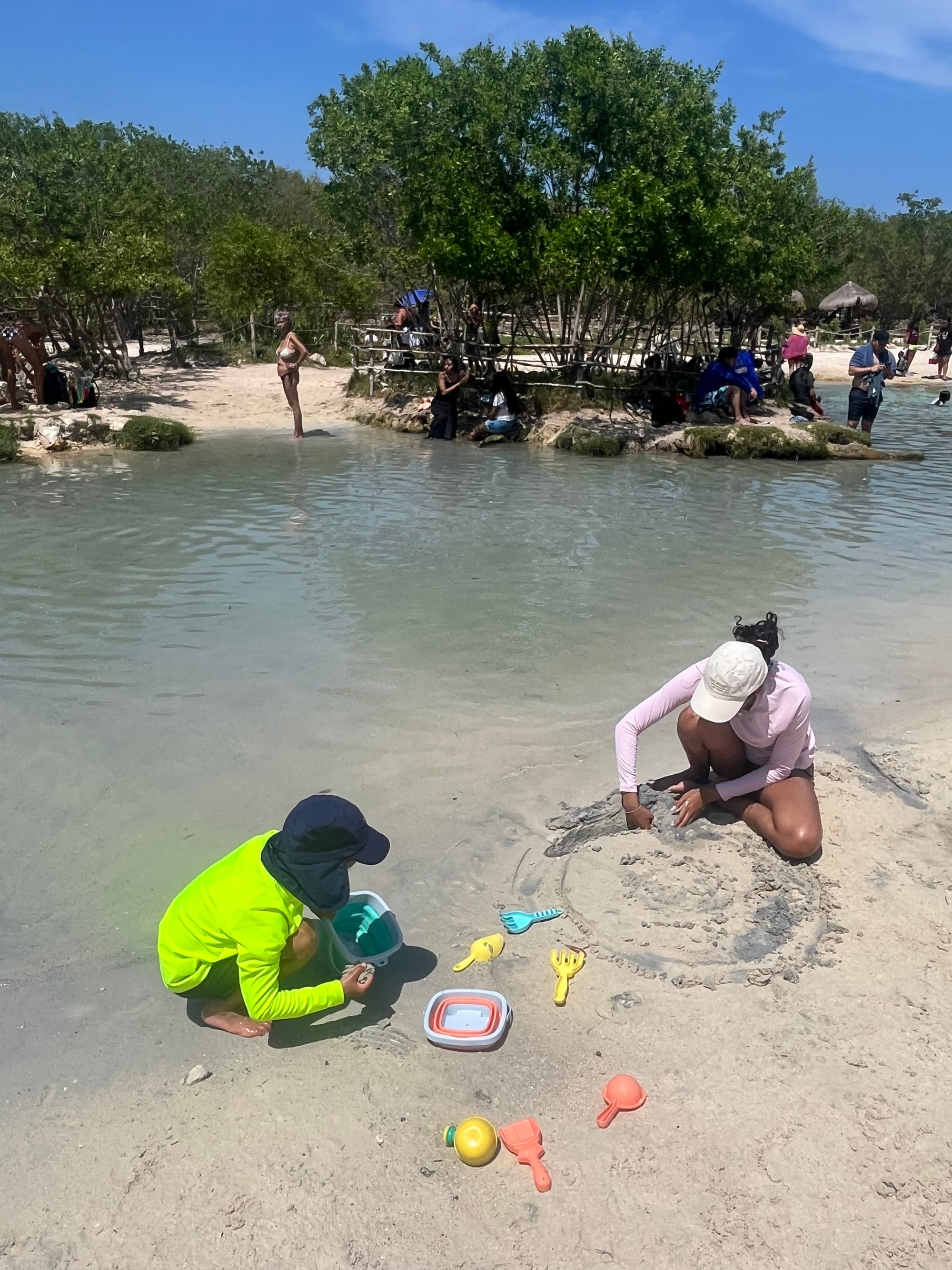 Children building a sandcastle