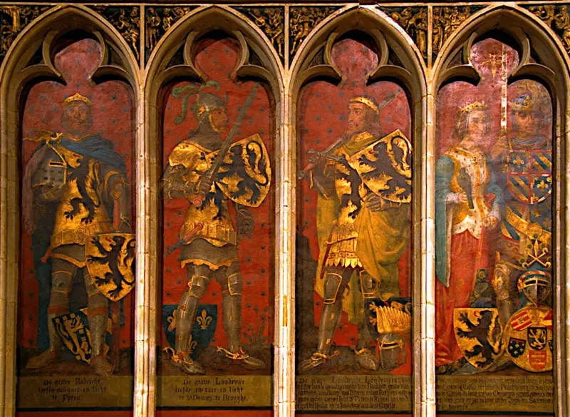 Murals depicting the Counts of Flanders in the Counts' Chapel in Kortrijk - © Wikimedia Commons