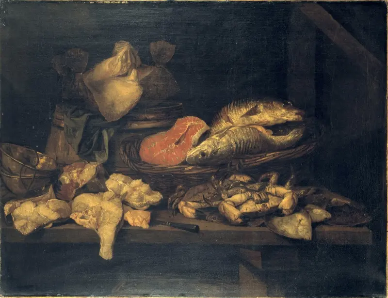 Still Life with Fish and Shellfish, Abraham Van Beyeren, 17th century - © MSK, Ghent - artinflanders.be, photo by Hugo Maertens