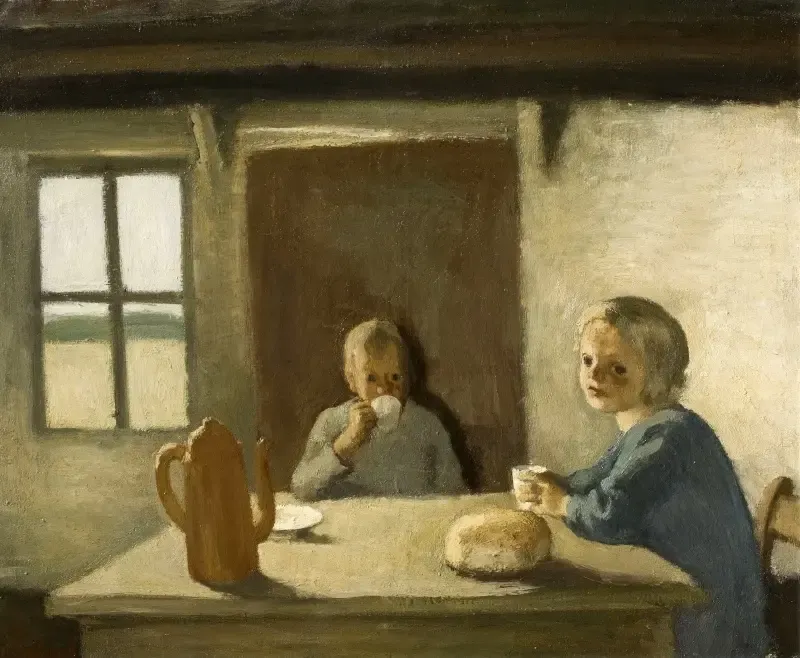 Children at Breakfast, Albert Van Dyck, 1938 - © Lier City Museum