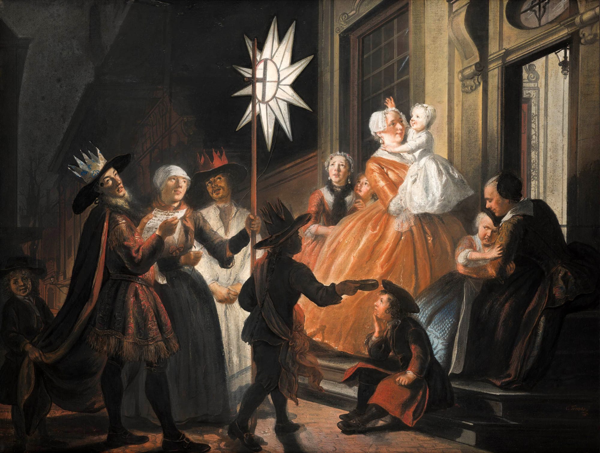Singing by the Star on Epiphany, Cornelis Troost, c. 1740 – Mauritshuis, The Hague
